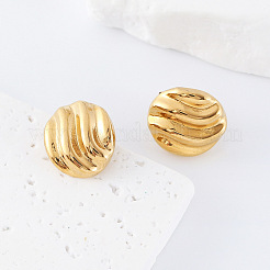 女性用304ステンレススチールスタッドピアス  ラウンド  ゴールドカラー  20x18mm&nbsp;DA0385