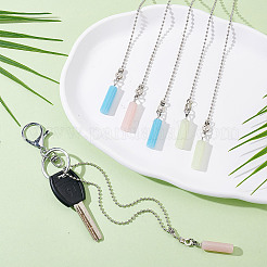 6Pcs 3 Colors Synthetic Luminous Stone Charms Ceiling Fan Pull Chain Extenders&nbsp;HJEW-NB00240