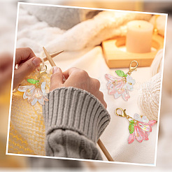 30Pcs Flower Butterfly Acrylic Locking Stitch Marker&nbsp;HJEW-SC0002-21