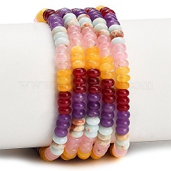 Gradient Color Natural Dyed White Jade & Synthetic Shoushan Stone Beads Strands&nbsp;GG-CBA1E0E-01F