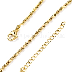 Rack Plating Brass Rope Chain Necklaces for Women&nbsp;NJEW-A035-02G