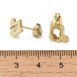 イオンプレーティング（IP）304ステンレス鋼スタッド金具  楽譜  ゴールドカラー  9x9mm  穴：1.2mm  ピン：11x0.7mm&nbsp;STAS-I206-37G