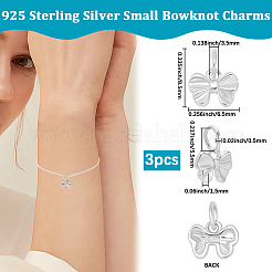 3Pcs 925 Sterling Silver Bowknot Charms&nbsp;STER-BBC0008-41