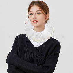 女性用シフォン取り外し可能なレースカラー  ホワイト  1176x50x2mm&nbsp;DIY-WH0816-189