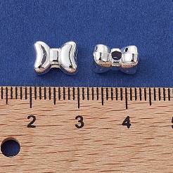合金ビーズ  長持ちメッキ  蝶結び  銀  7x9.5x4.5mm  穴：2mm&nbsp;FIND-B029-51S
