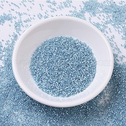 MIYUKIデリカビーズ  シリンダー  日本製シードビーズ  11/0  （db0044)シルバーライニングアクア  1.3x1.6mm  穴：0.8mm  約2000PCS /ボトル  10 G /ボトル&nbsp;SEED-JP0008-DB0044