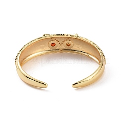 Cubic Zirconia Owl Open Cuff Bangle&nbsp;BJEW-F445-05G