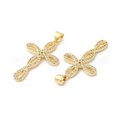 Brass Micro Pave Clear Cubic Zirconia Pendants&nbsp;ZIRC-L103-024G