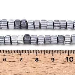 手作りミッレフィオーリガラスビーズ連売り  バレル  ゲインボロ  6~6.5x4mm  穴：0.8mm  約96~97個/連  15.35~15.75''（39~40センチメートル）&nbsp;LAMP-T021-27A-02