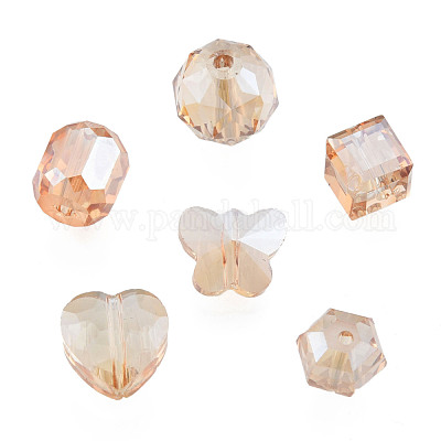 透明ガラスビーズ  混合図形  バリーウッド  7~10x7~10x5~9.5mm  穴：1~1.5mm&nbsp;EGLA-N002-49-A05-1