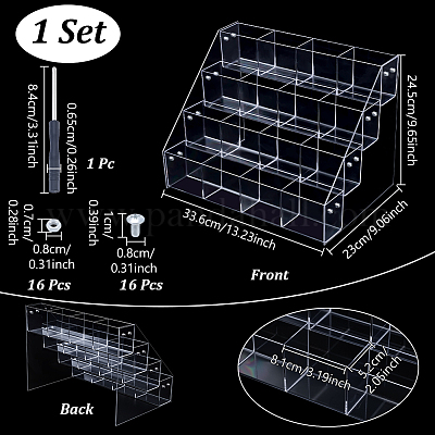 4-Tier Plastic Card Display Riser Stands&nbsp;ODIS-WH0030-236-1