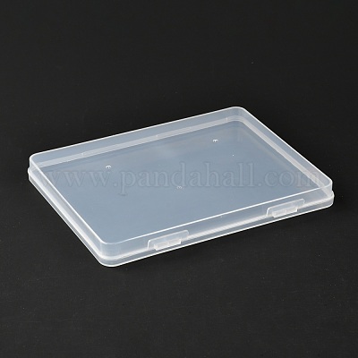 長方形ポリプロピレン（pp）プラスチックボックス  ビーズ保存容器  ヒンジ付き蓋付き  透明  14.3x18.5x1.7cm  内径：13.2x17.8のCM&nbsp;CON-Z003-05E-1