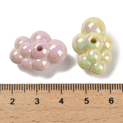 UV Plating Opaque Rainbow Iridescent Acrylic Beads&nbsp;SACR-R001-12A-1