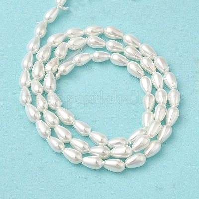 Electroplate Shell Pearl Beads Strands&nbsp;BSHE-G010-4x6mm-01-1