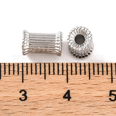 真鍮ビーズ  カドミウムフリー＆ニッケルフリー＆鉛フリー  コラム  プラチナ  9x5.5mm  穴：2mm&nbsp;KK-S389-31P-1