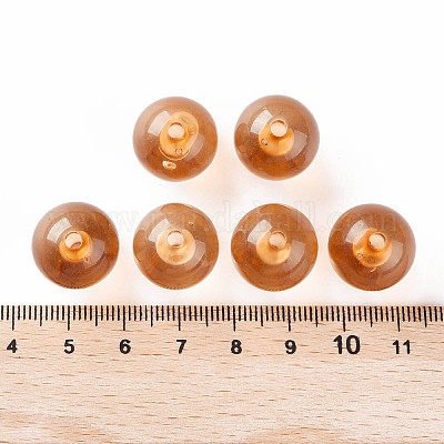透明なアクリルビーズ  ラウンド  砂茶色  16x15mm  穴：2.8mm  約220個/500g&nbsp;MACR-S370-A16mm-761-1