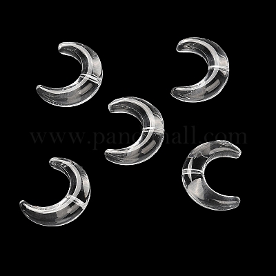 グラデーション手作りランプワーク ビーズ  ムーン  透明  16.5x13x5.5mm  穴：1mm&nbsp;LAMP-C005-02E-1