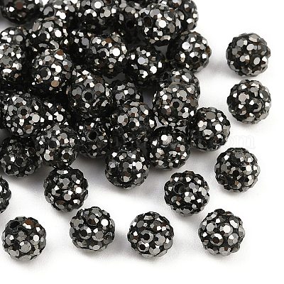Polymer Clay Rhinestone Beads&nbsp;RB-H284-6MM-Half-1-1