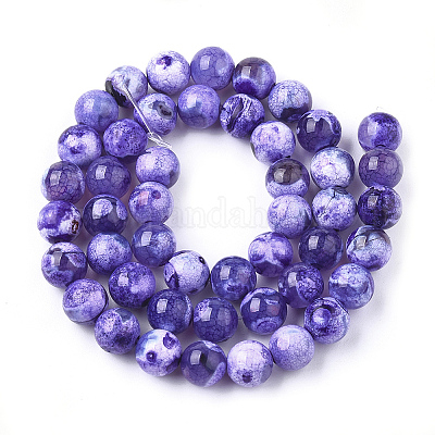 Natural Fire Crackle Agate Beads Strands&nbsp;X-G-S346-8mm-20-1