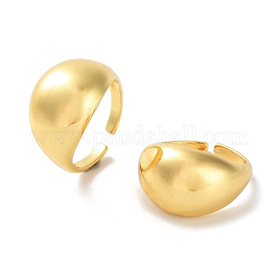 Plain Brass Open Cuff Ring&nbsp;RJEW-E292-10G-1