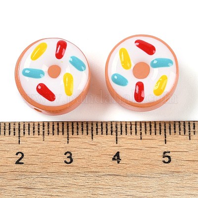 ランプワークビーズ  ドーナツ  カラフル  15x10mm  穴：1.2mm&nbsp;LAMP-C015-01B-1
