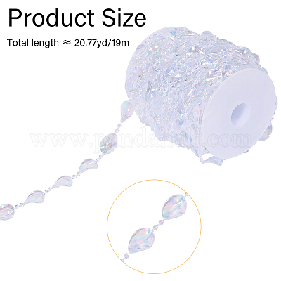Acrylic Beads Chains&nbsp;CHAC-WH0001-06-1