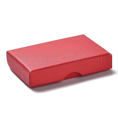 厚紙のジュエリーセットボックス  内部のスポンジ  長方形  レッド  7.05~7.15x5.05x1.55~1.6cm&nbsp;CBOX-C016-02E-01-1
