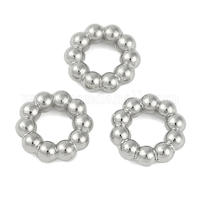 CCBプラスチックフレームコネクター  ボールリング  プラチナ  12.5x13x3.5mm  内径：6mm&nbsp;CCB-G020-42A-P-1