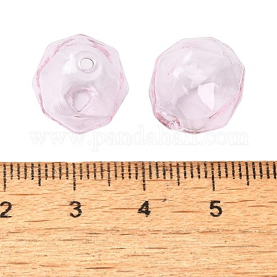 透明ガラスビーズ  多面カット  ラウンド  パールピンク  14x13.5x14mm  穴：1.6mm&nbsp;X1-GLAA-A041-01A-05-1
