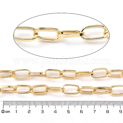 アルミアズキチェーン  溶接されていない  スプールで  ゴールドカラー  15x8x2mm  約65.62フィート（20m）/ロール&nbsp;CHA-C002-05G-1