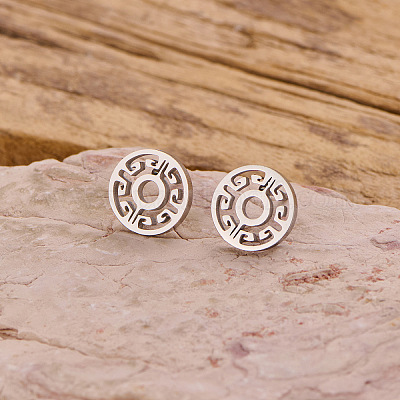 304 Stainless Steel Stud Earrings&nbsp;WG9FC02-06-1