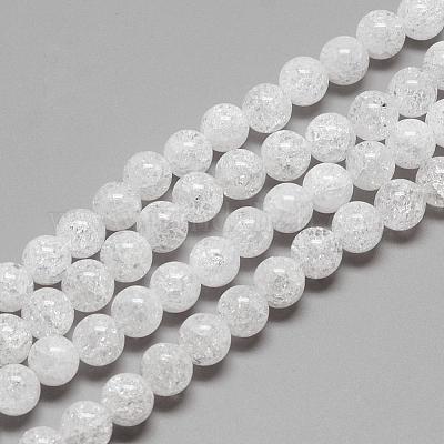 Natural Crackle Quartz Crystal Beads Strands&nbsp;G-R439-26-6mm-1
