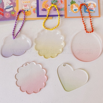 グラデーション風透明アクリルキーホルダー プラスチックボール