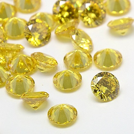 キュービックジルコニアカボション  グレードA  多面カット  ダイヤモンド  ライトカーキ  2.5x1.7mm&nbsp;ZIRC-M002-2.5mm-003-1