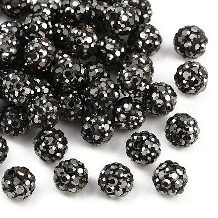 Polymer Clay Rhinestone Beads RB-H284-6MM-Half-1-1