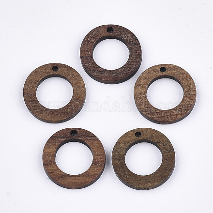 ウォールナットウッドペンダント  リング  サドルブラウン  18x2.5~3mm  穴：1.6mm&nbsp;WOOD-S054-28-1