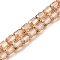 Electroplate Transparent Glass Beads Strands, Faceted, Column, Sandy Brown, 5.5x4mm, Hole: 1mm, about 75pcs/strand, 15.55~15.67 inch(39.5~39.8cm)