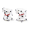 Handmade Bumpy Lampwork Beads Strands, Spotted dog, White, 22~23x18~19x15~17.5mm, Hole: 2.5mm, about 20pcs/strand, 17.13 inch(43.5cm)