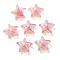 UV Plating Rainbow Iridescent Transparent Acrylic Beads, Two Tone, Star, Pink, 15.5~16x16.5x9.5mm, Hole: 2.6mm