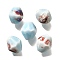 Vintage Style Glazed Ceramic Porcelain Beads, Faceted Bicone, Aqua, 11.5x10mm, Hole: 2mm