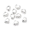 304 Stainless Steel Beads, Heart, Silver, 9x10x6mm, Hole: 1.5mm