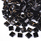 2-Hole Glass Seed Beads, Antique Style, Square, Black, 5x4.5~5.5x2~2.5mm, Hole: 0.5~0.8mm