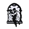 Printed Acrylic Pendants, Hecate Charm, Black, 43.5x27.5x2.5mm, Hole: 2mm