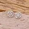 304 Stainless Steel Stud Earrings, Stainless Steel Color, Flat Round, 10mm