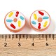 ランプワークビーズ  ドーナツ  カラフル  15x10mm  穴：1.2mm&nbsp;LAMP-C015-01B-3