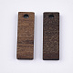 ウォールナットウッドペンダント  長方形  サドルブラウン  20x6.5x2.5~3mm  穴：1.8mm&nbsp;WOOD-S054-30-2