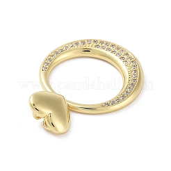 Rack Plating Brass Micro Pave Clear Cubic Zirconia Pendants&nbsp;KK-H474-19G-03
