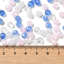 ガラスビーズ  多面カット  ロンデル  藤紫色  6x5mm  穴：1mm  約2360個/500g&nbsp;EGLA-A034-LM6mm-18