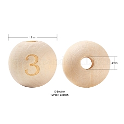 100Pcs 10 Style Unfinished Natural Wood European Beads&nbsp;WOOD-LS0001-02