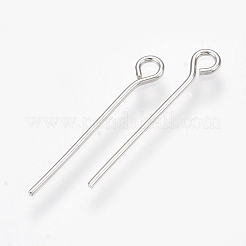 真鍮製アイピン  カドミウムフリー＆ニッケルフリー＆鉛フリー  プラチナメッキ  20x3x0.7mm  穴：1.6mm  ピン：0.7mm。&nbsp;KK-S348-254